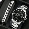 Executive Stainless Steel Calendar Timepiece